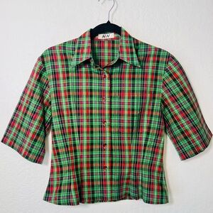 Retro Vintage Christmas Gucci Colors Blouse Medium